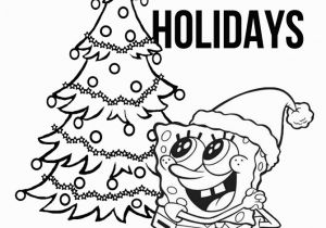 Spongebob and Patrick Christmas Coloring Pages Spongebob with Christmas Tree Coloring Pages Printable