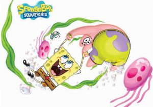 Spongebob Squarepants Wall Murals asian Paints Wall S Spongebob Xl Go Round and Round with Fun Cartoon Characters Sticker 43 X 113 Cms