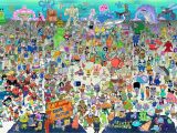 Spongebob Squarepants Wall Murals Spongebob Squarepants Characters at Bikini Bottom Spongebob