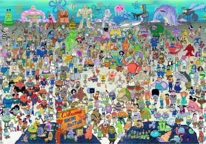 Spongebob Squarepants Wall Murals Spongebob Squarepants Characters at Bikini Bottom Spongebob