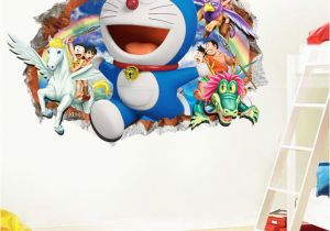 Spongebob Wall Mural 3d Cartoon Doraemon Wall Sticker Home Decoration Wall Decals for