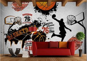 Sports Murals for Bedrooms Children S Room Wall Papers 3d Sport Wallpaper Vintage Brick