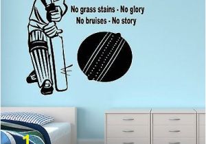 Sports Murals for Bedrooms Joes Room Cricketer Wall Sticker Transfer Art Sport Cricket Ball