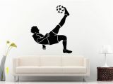 Sports Wall Mural Decals soccer Game In Action Man athlete Doing A Scissor Bicycle