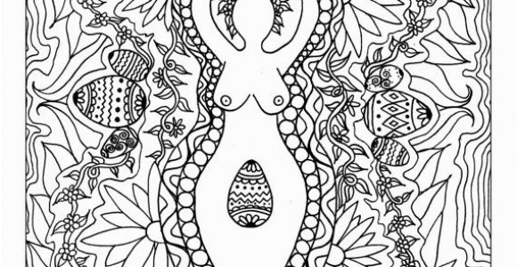 Spring Equinox Coloring Pages Ostara Goddess Mandala Coloring Page