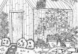 Spring Scene Coloring Pages Coloring Page for Grown Ups Garden Scene
