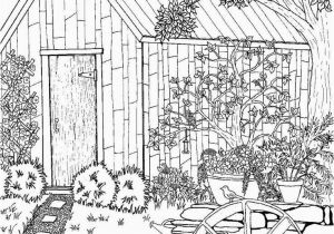 Spring Scene Coloring Pages Coloring Page for Grown Ups Garden Scene