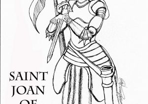 St Joan Of Arc Coloring Page Saint Joan Arc Drawing Sketch Coloring Page