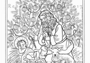 St Nicholas Coloring Page Kneeling Santa Coloring Page Christmas Tree Saint Nicholas Christ Child Baby Jesus Santa Claus Lamb Catholic Christian