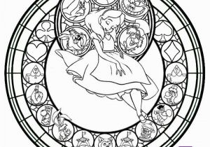 Stained Glass Disney Coloring Pages for Adults Alice Stained Glass with Images