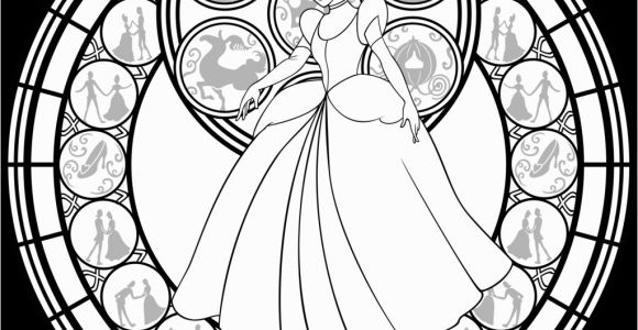 Stained Glass Disney Coloring Pages for Adults Cinderella Stained Glass Vector Line Art by Akili Amethyst