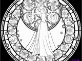 Stained Glass Disney Coloring Pages for Adults Elsa Stained Glass Line Art by Akili Amethyst On