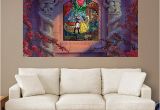 Stained Glass Wall Mural Beauty and the Beast Stained Glass Mural Huge Ficially