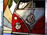 Stained Glass Wall Murals Stained Glass Panel Suncatcher Window Pendant Wall Hanging Hippie Bus Stained Glass Picture Surfboard Handmade Home Decor