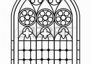 Stained Glass Window Coloring Pages Stock Vector