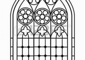 Stained Glass Window Coloring Pages Stock Vector