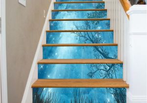 Stair Riser Murals Details About 3d Blue Stars Sky Stair Risers Decoration Mural