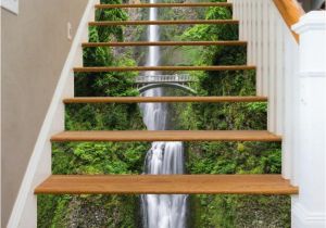 Staircase Wall Mural Ideas 3d Single Water Fall Stair Risers Mural Pvc Sticker Mural