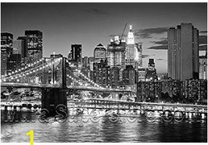 Star Trek Bridge Wall Mural Brooklyn Bridge Panoramic Peel & Stick Wall Mural Black & White 72