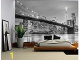 Star Trek Bridge Wall Mural Brooklyn Bridge Panoramic Peel & Stick Wall Mural Black & White 72