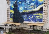 Starry Night Wall Mural How to Paint Van Gogh S Starry Night Mural On An Old Fence