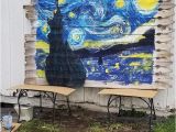 Starry Night Wall Mural How to Paint Van Gogh S Starry Night Mural On An Old Fence