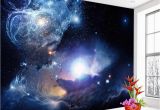 Starry Night Wall Mural Shinehome Starry Night Space Star Planet Wallpaper Murals