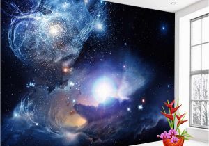 Starry Night Wall Mural Shinehome Starry Night Space Star Planet Wallpaper Murals