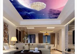 Starry Sky Wall Mural 3d Ceiling Custom Zenith Mural Wallpaper Fantasy Night Sky Meteor Hotel Lobby Living Room Ceiling Zenith Mural Wall Sticker Wallpapers