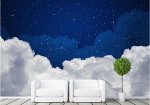 Starry Sky Wall Mural Night Sky Wallpaper Galaxy Wallpaper Custom 3d Clouds