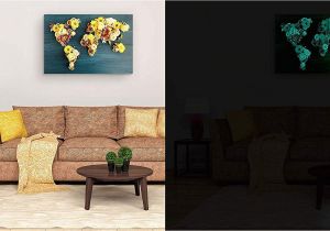 Startonight 3d Mural Wall Art Amazon Startonight Canvas Wall Art Abstract World Map