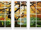 Startonight 3d Mural Wall Art Startonight Canvas Wall Art Maple at Window Nature Framed