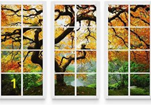 Startonight 3d Mural Wall Art Startonight Canvas Wall Art Maple at Window Nature Framed