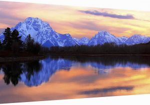 Startonight 3d Mural Wall Art Startonight Canvas Wall Art Mountain Mirror Landscape Framed 24 X 48 Inches