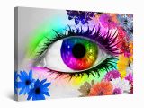 Startonight 3d Mural Wall Art Startonight Wall Art Canvas the Colors Of Eye Iii by Diana Abstract Framed 24 X 36 Inches