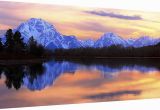 Startonight Mural Wall Art Startonight Canvas Wall Art Mountain Mirror Landscape Framed 24 X 48 Inches