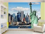 Statue Of Liberty Wall Mural Behang Gereedschap Access New York Cityscape Black and