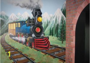 Steam Train Wall Mural so Cool for A Kids Bedroom Wall