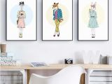 Steampunk Wall Murals Steampunk Animals In Clothes Canvas Art Prints Hipster Art Fashion