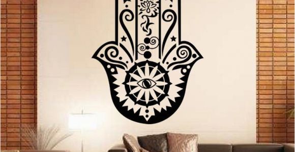 Stick On Murals for Walls Art Design Hamsa Hand Wall Decal Vinyl Fatima Yoga Vibes Sticker