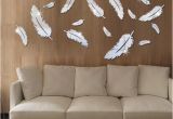 Stick On Murals for Walls Feather Designed 3d Mirror Wall Stickers 3d Feathers Mirror Wall