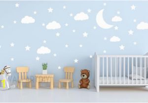 Stick On Wall Murals for Nursery Peel and Stick Stars and Clouds Wall Decals Nursery Moon Star with Clouds Wall Decals Kid S Room Clouds Wall Murals Nursery Stars Wall Art