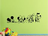 Stick On Wall Murals for Nursery Set 4 Wall Decals Mickey Mouse Minnie Goofy Pluto Kids