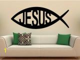 Sticker Murals for Walls Jesus Fish Wall Decal Religion Vinyl Stickers Jesus Christ Symbol