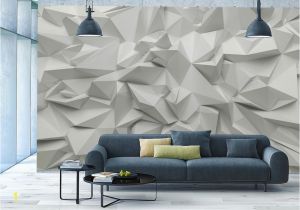 Stone Effect Wall Murals 3d Wallpaper Mural Abstract Room Art White Stone Triangle Look Wall