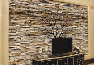 Stone Effect Wall Murals Custom Wallpaper 3d Stone Wall Trunk Wallpaper Living Room