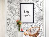 Stone Mural Designs Botanical Garden Hand Drawn Flowers Mural Wall Art Wallpaper Peel