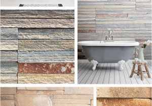 Stone Mural Designs Create A Rustic Inspired Bathroom with Stone Wallpaper Designs and