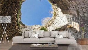 Stone Mural Designs the Hole Wall Mural Wallpaper 3 D Sitting Room the Bedroom Tv