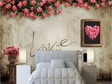 Stone Roses Wall Mural 3d Wallpaper European Retro Nostalgic Rose Tv Wall Cafe Bar